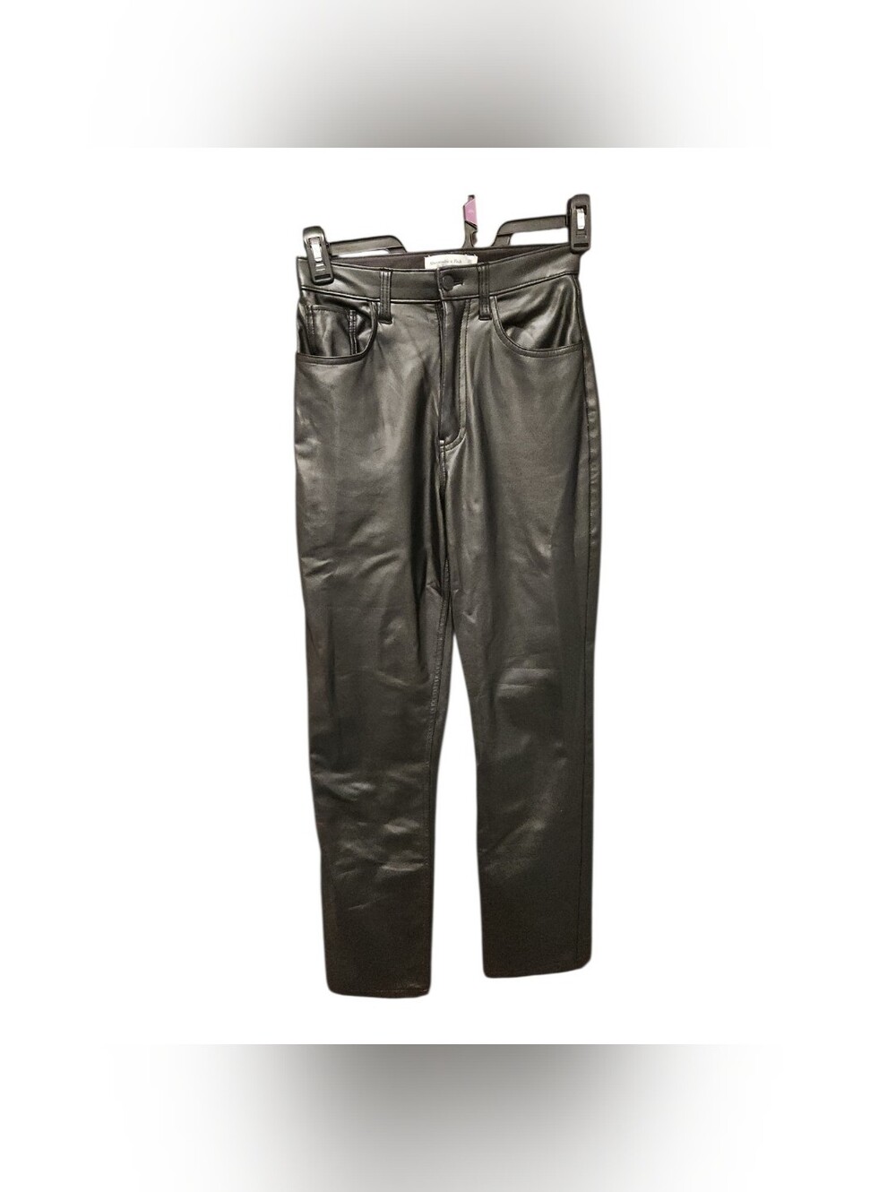 Abercrombie & Fitch Pants Women's Sz 26/2 Black Faux Leather Straight The 90s